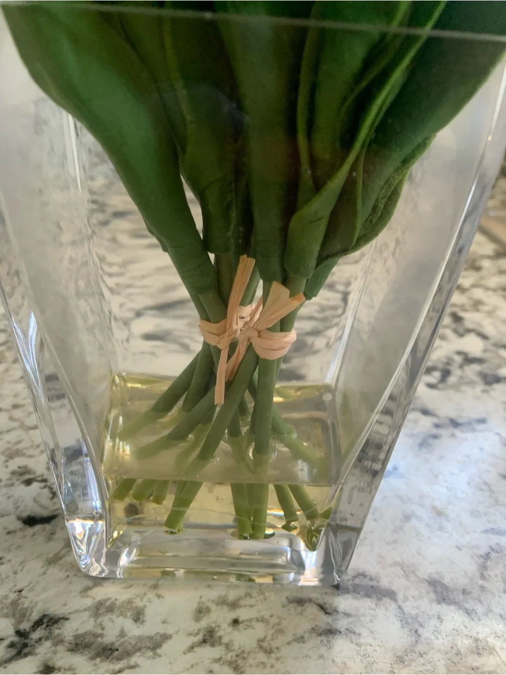 Elegant Cream Tulip Bouquet in Clear Vase - Home Accents